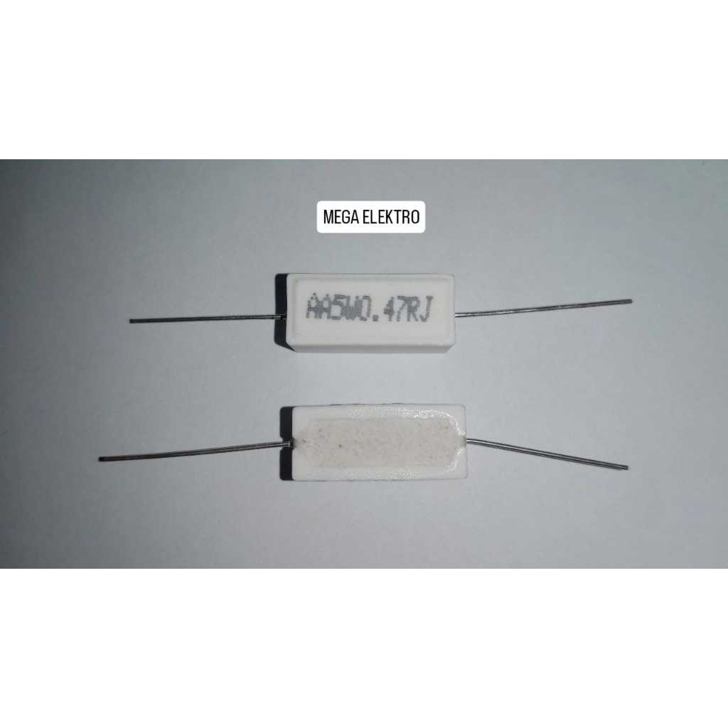 LIME RESISTORS 5WATT 0.22 0.33 0.47 0.5 10 OHM 100 OHM 4K7 0.22 0.15R ต่อ 1 ชิ้น.