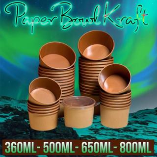 TERBARU PAPER BOWL KRAFT [ISI 25PCS] Indoku Paper Bowl Kraft Coklat Laminasi / Mangkok Kertas / Paper Rice Bowl