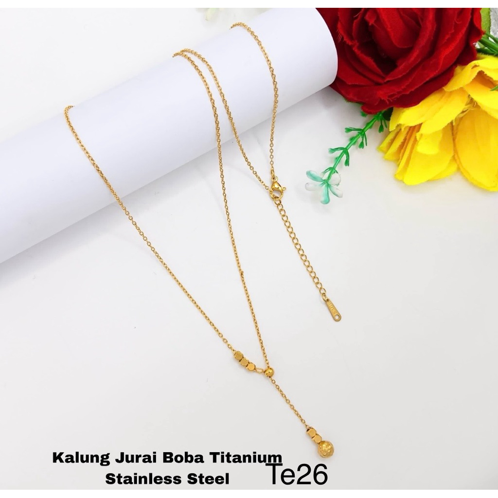สร้อยคอไทเทเนียม boba สแตนเลสดั้งเดิม