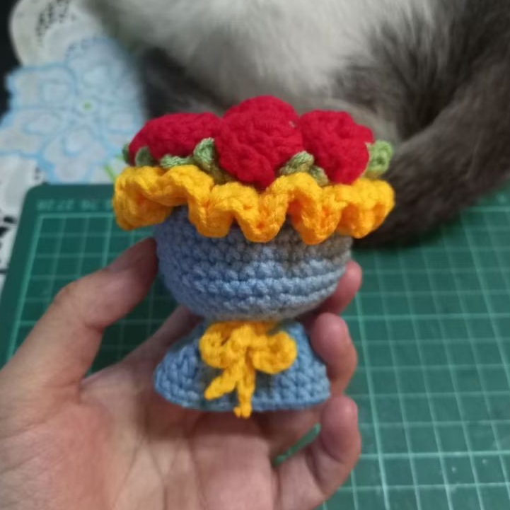CUSTOM มินิช่อดอกไม้ plushie โครเชต์ | ตุ๊กตาช่อดอกไม้ถัก (PRE ORDER)