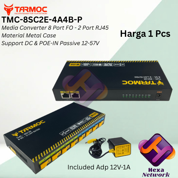 Tarmoc TMC-8SC2E-4A4B-P | สวิตช์แปลงสื่อ 8FO 2LAN / 8 FO 2 LAN 10/100Mbps POE IN 12-57 โวลต์ | 8SC 2