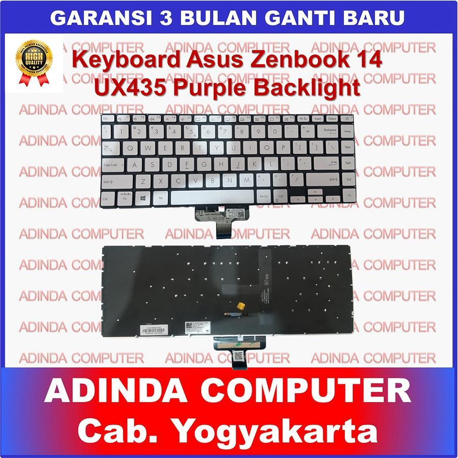 Asus Zenbook 14 UX435 U4800EG UX435EAL คีย์บอร์ดแบ็คไลท์สีม่วง