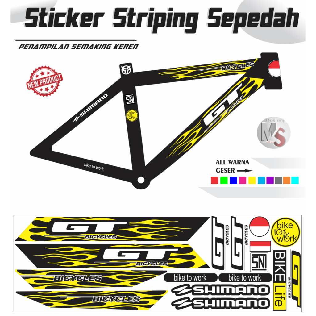ชุดสติ๊กเกอร์จักรยาน Striping Bike GT EXTREME STYLE Y59