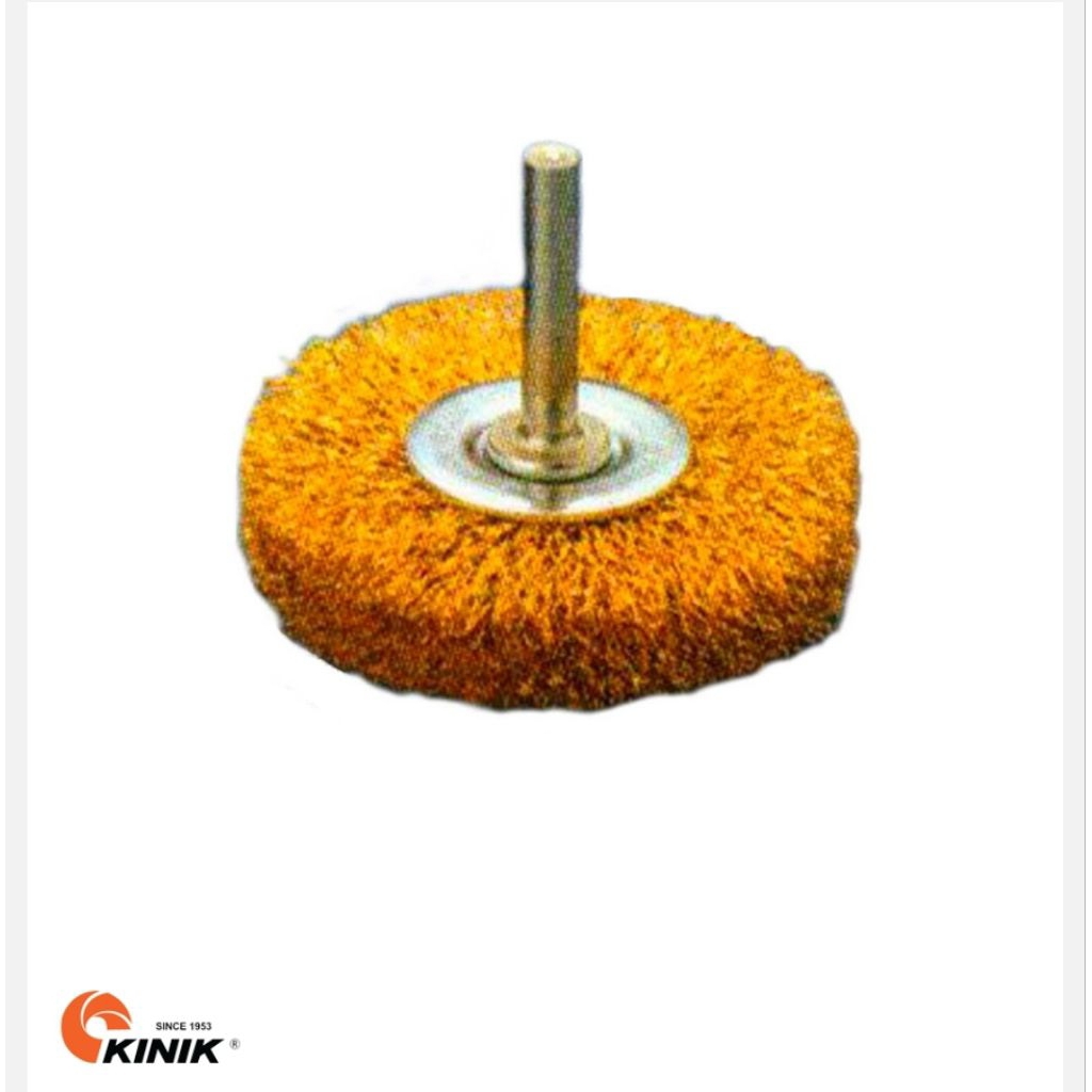 แปรงล้อ Kinik พร้อมลวดเหล็กเคลือบทองเหลือง Shank SW-40,100 mm-4 x 6 mm-(98-1141-711)