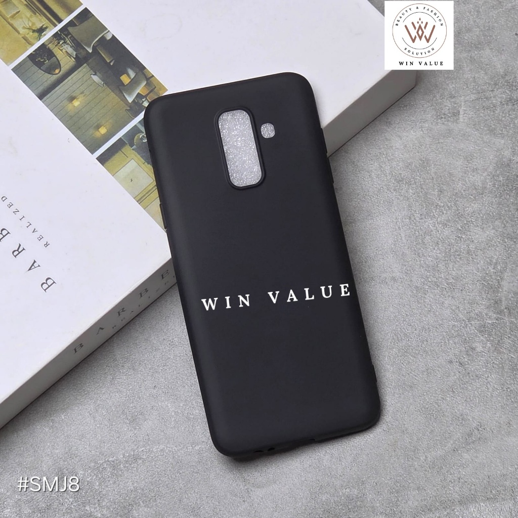 Samsung J8 2018 Macaron Square Edge / Case Liquid Square Black Samsung J8 2018