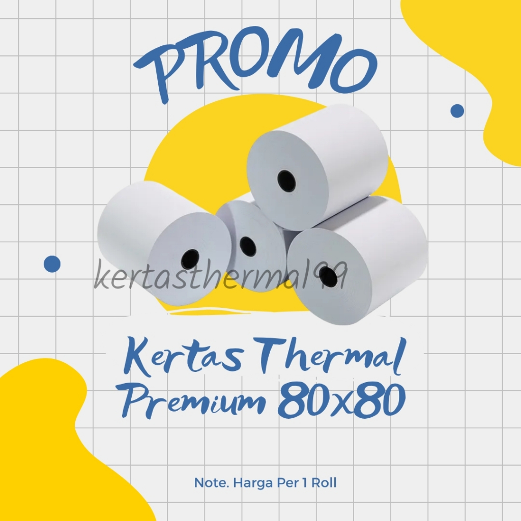 THERMAL PAPER CASH RECEIPT PAPER ROLL PREMIUM 80X80 THERMALT POS BLUETOOTH PRINTER 80MM