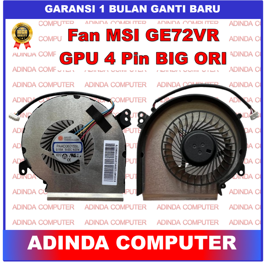 MSI GE72VR GTX1070 GV72 Apache Pro MS-16J5 MS-179B MS-179C 8RD 8RE N366 N372 PE72 6RF 7RF GPU 4 PIN 