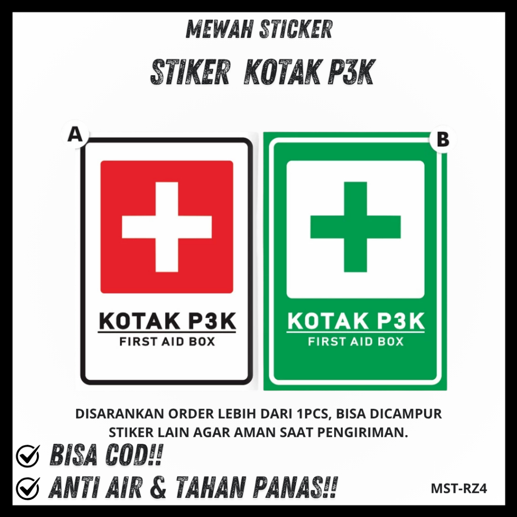 P3k Safety k3 Box Sticker / First Aid Box Sticker