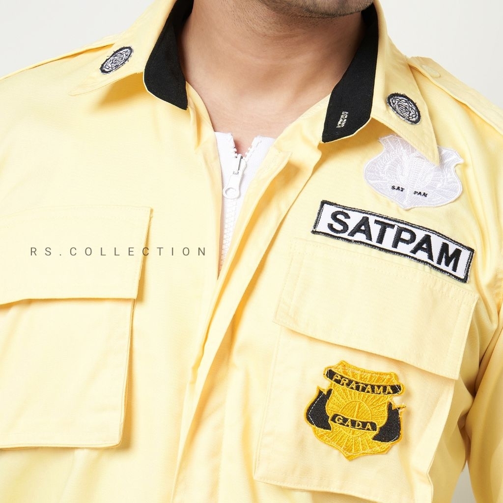 RS_COLLAECTION || ชุดการ์ดรักษาความปลอดภัย Pdl มีซิป คอปกสีดํา แขนยาว TOP ONLY