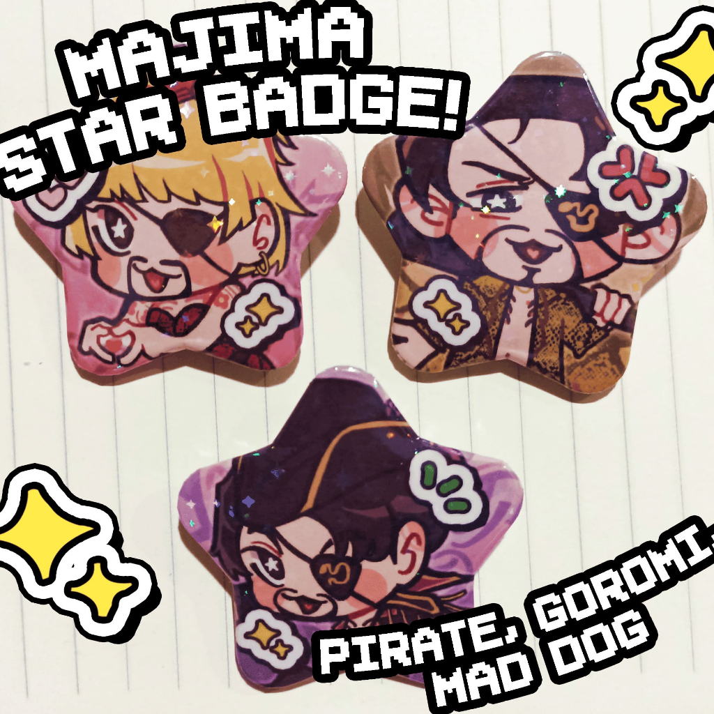 [YAKUZA] Goro Majima Star Badge โดย Kombucheers