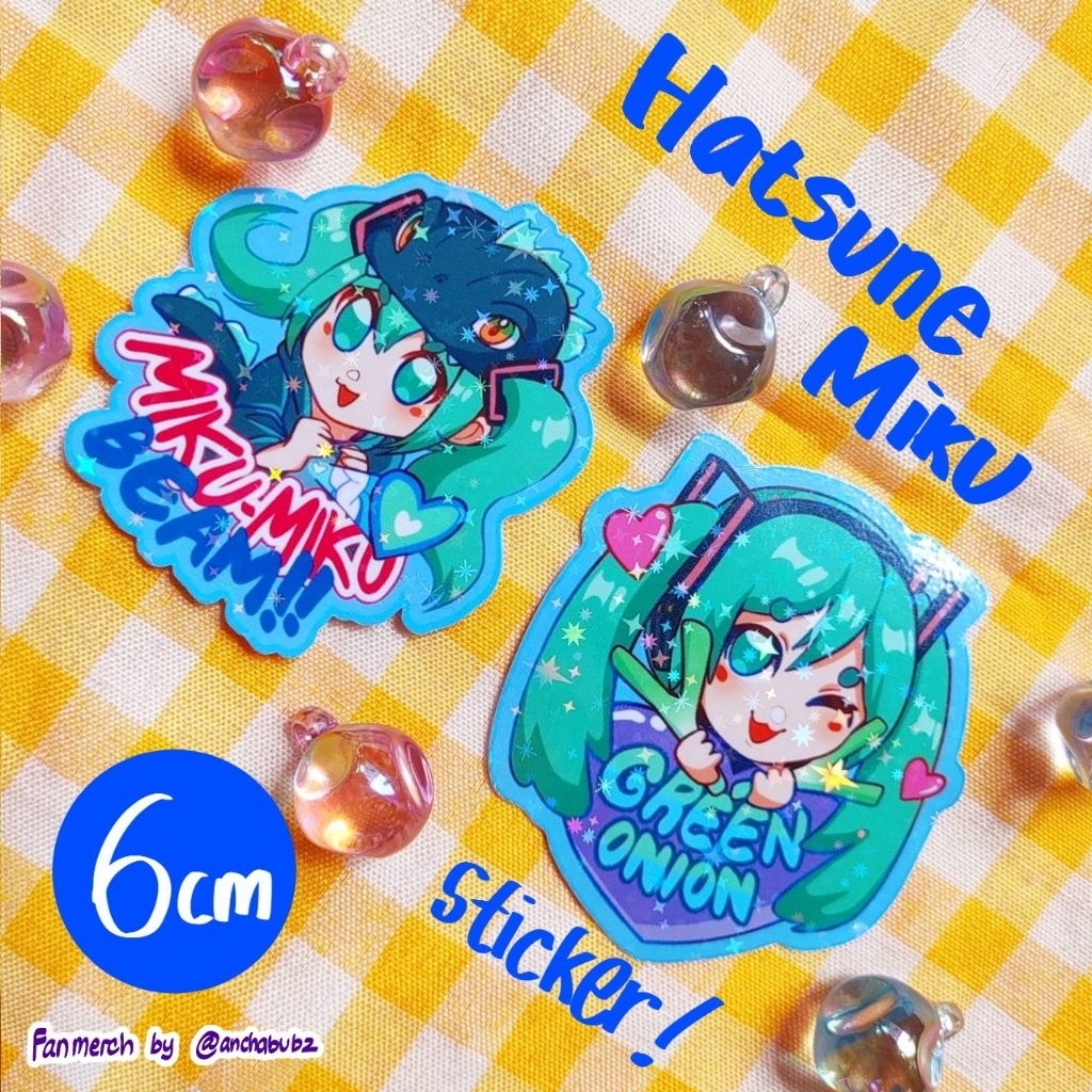 MIKU 6CM STAR LAMINATION FANMERCH HATS STICKER