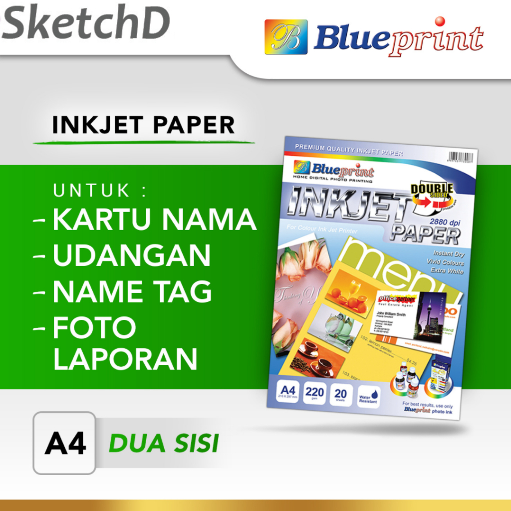 A4 Inkjet Photo Paper 220 แกรม Blueprint Paper Photo Inkjet Matte 20 แผ่น
