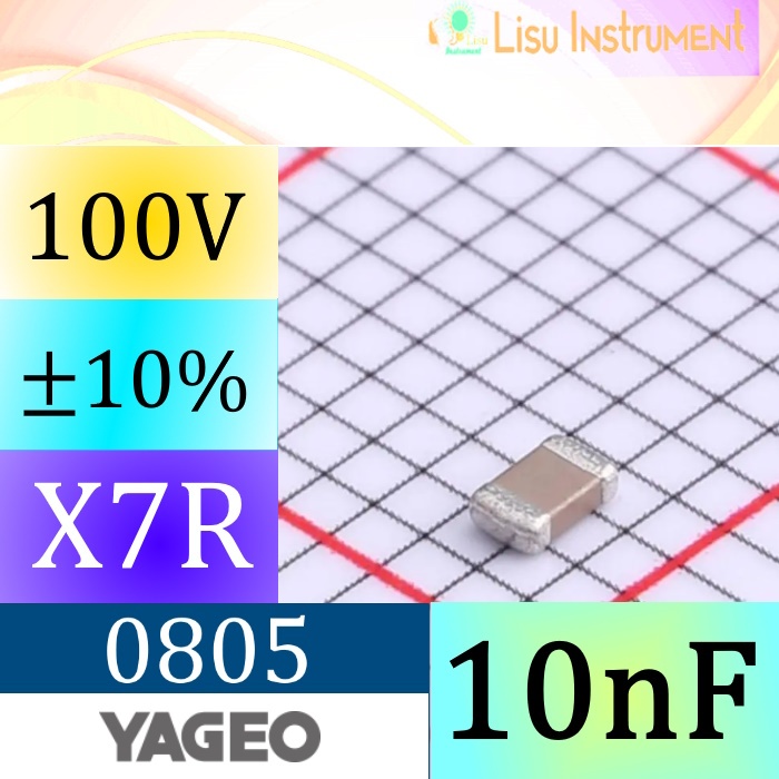 10nF X7R 100V ±10% 0805 ตัวเก็บประจุเซรามิกหลายชั้น MLCC-SMD CC0805KRX7R0BB103
