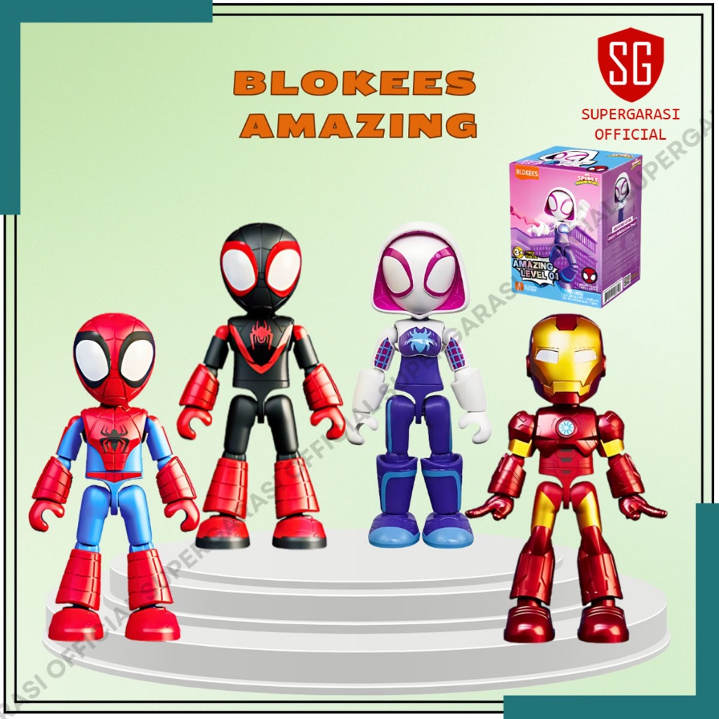 ฟิกเกอร์ Blokees Spiderman iron man gwen miles Marvel avengers Amazing ระดับ 01