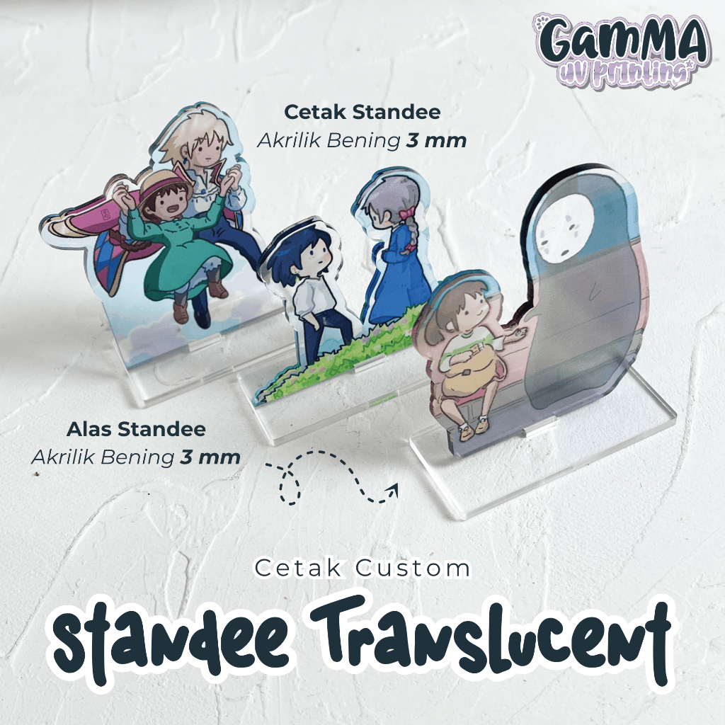 Custom Standee อะคริลิคโปร่งแสง Key UV พิมพ์ / อะคริลิคโปร่งใส Glitter Gradient UV พิมพ์