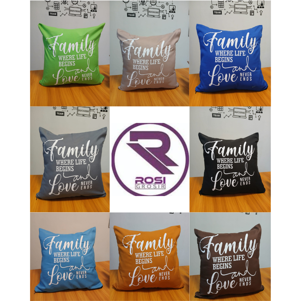PILLOW COVER 40x40 คําโซฟา Family Love Never