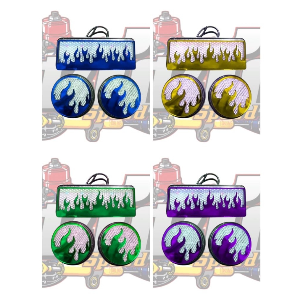 MATA ชุดตาแมวสะท้อนแสงบังโคลนหลังไฟ motif สีสากล มอเตอร์ทุกคัน 1 ชุดคู่