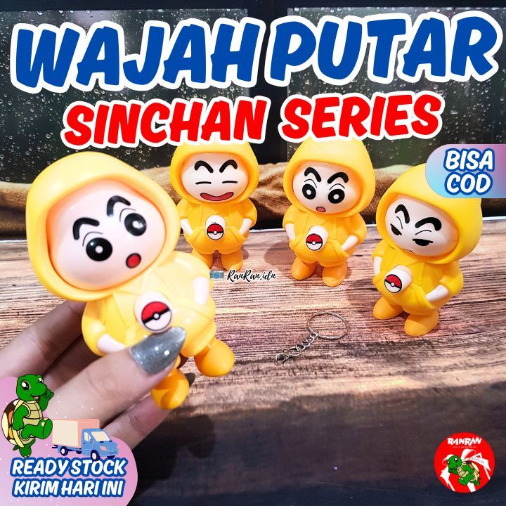 GANTUNGAN หมุนหน้า Sinchan/ Transforming sinchan/ เปลี่ยนหน้า Sinchan/ ของเล่นซินชาน/ พวงกุญแจซินชาน