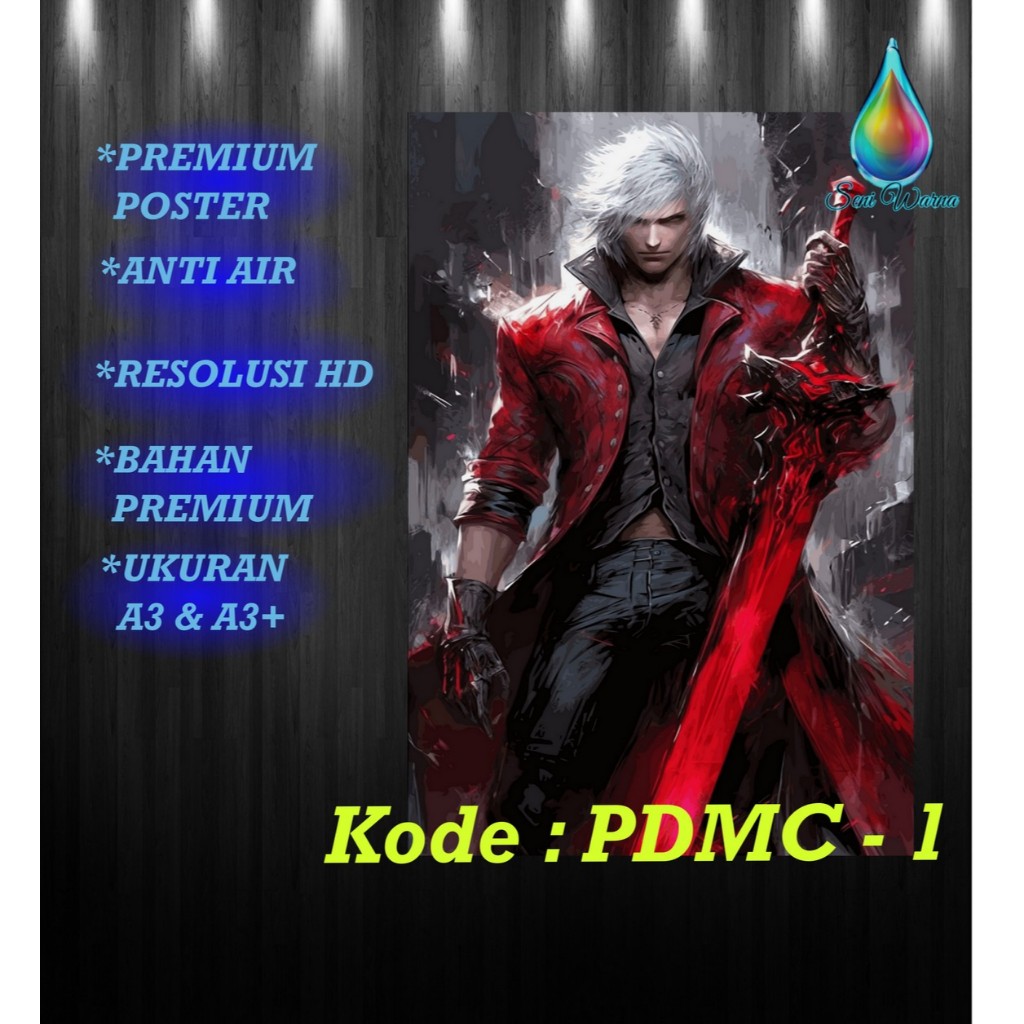 DEVIL MAY CRY โปสเตอร์เกมพรีเมี่ยม ขนาด A3 (30x42cm) / A3+ plus (32x48cm) & VINYL STICKER (20X30CM) 