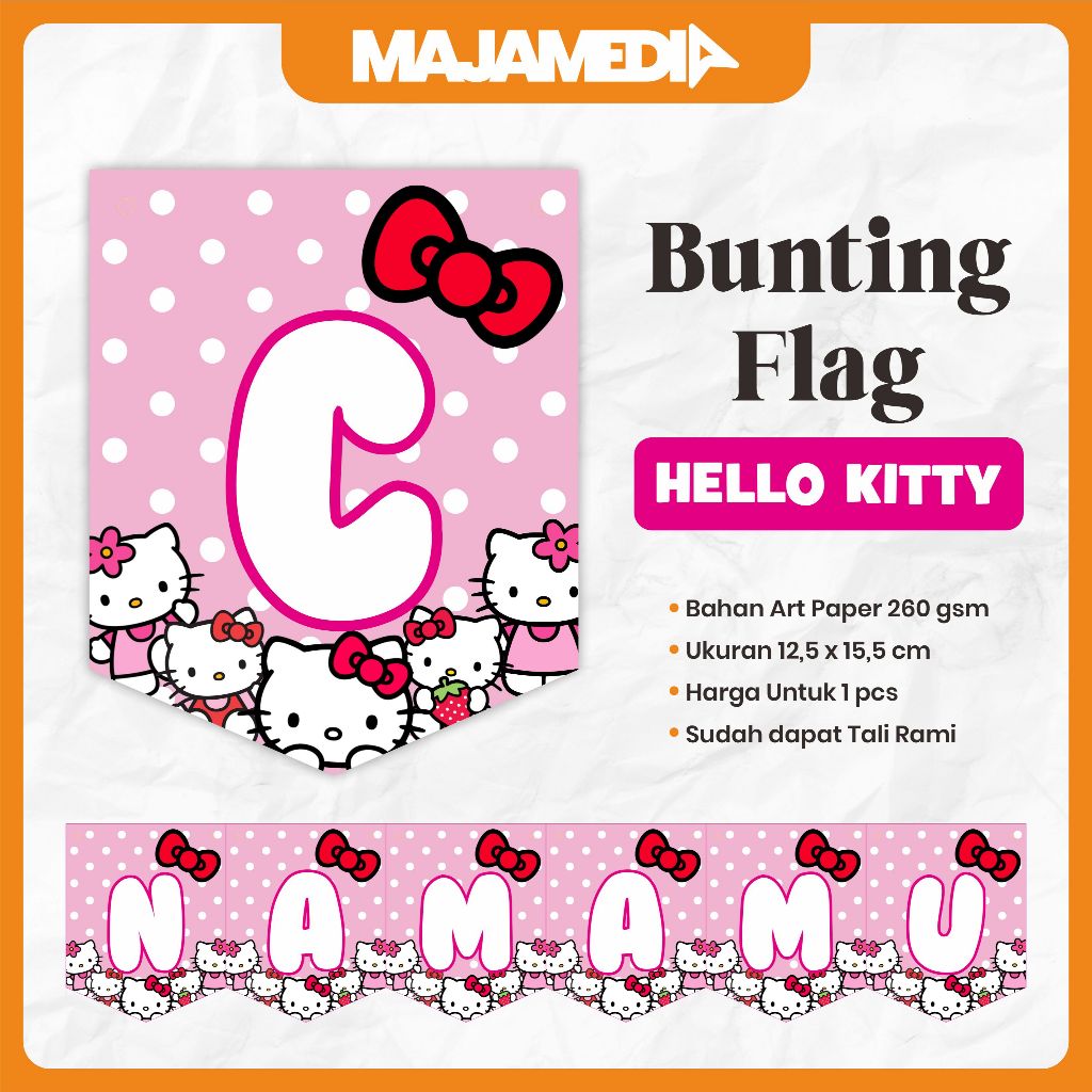 CUSTOM HELLO KITTY FLAG BUNTING