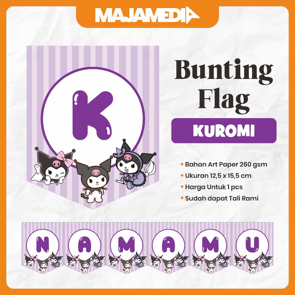 CUSTOM KUROMI FLAG BUNTING