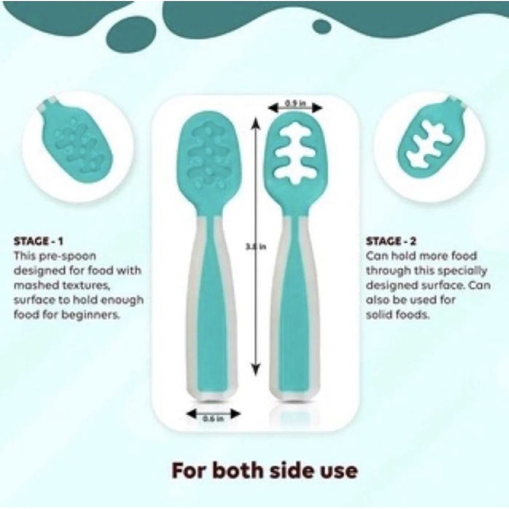 TOUKIE BABY TRAINING SPOON BLW BABY PORRIDGE SPOON MINI HOLE SPOON STICK BABY อาหารเด็ก FIRST FEEDIN