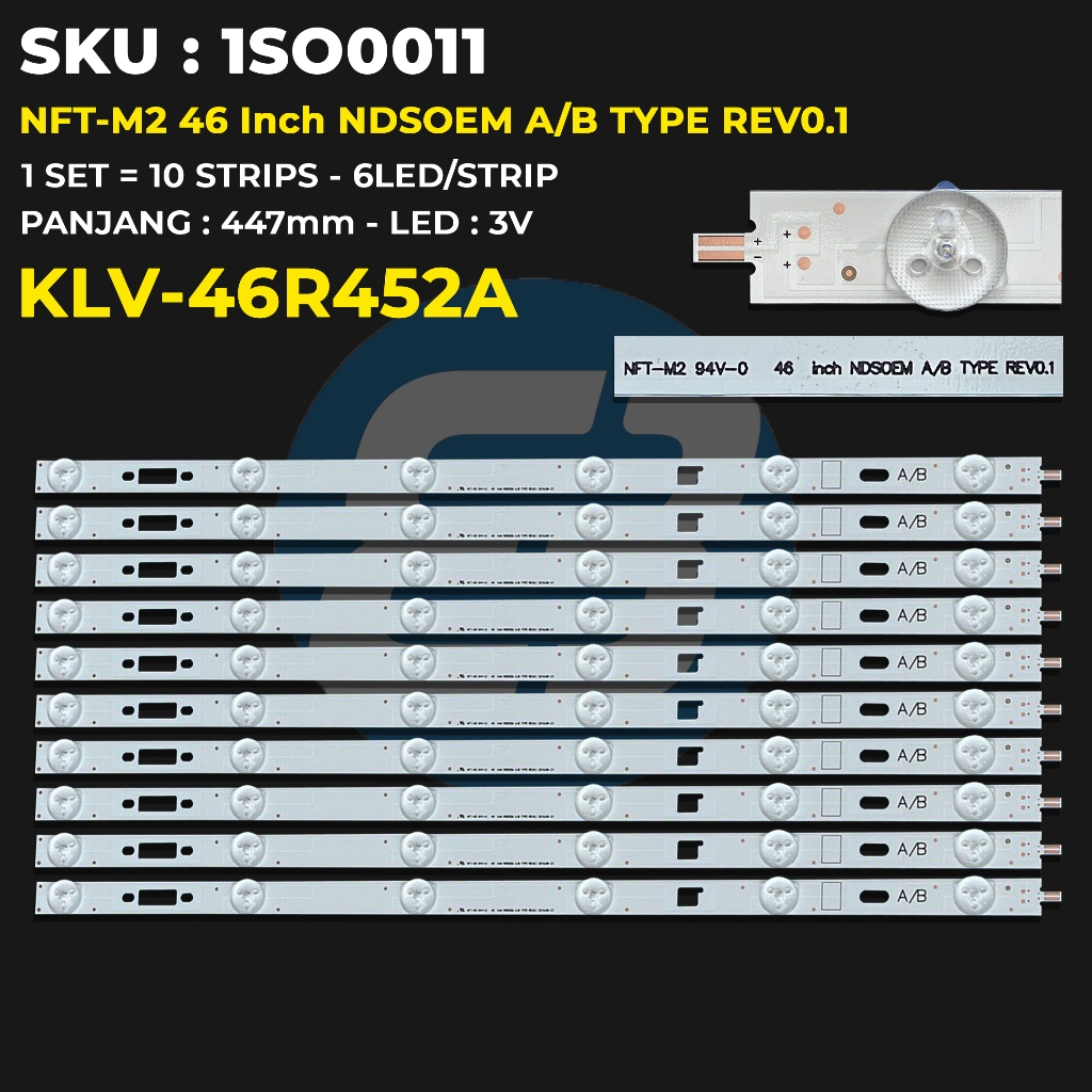 SONY ไฟแบ็คไลท์ทีวี 46 นิ้ว KLV-46R452A NFT-M2 46 นิ้ว NDSOEM A/B TYPE REV0.1