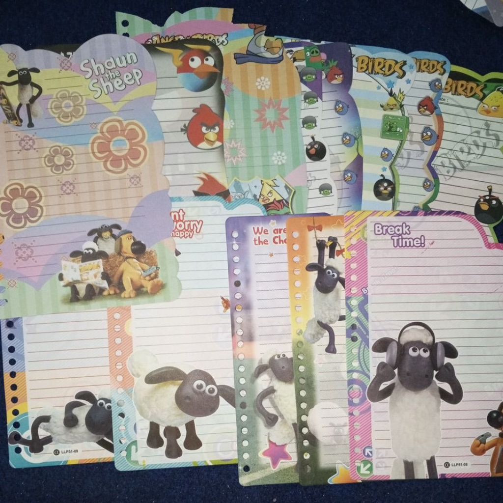 MINIMAL [MINI MORDER 5 แผ่น] LOOSE LEAF HARVEST กระดาษ BINDER KIKY ALFA ANGRY BIRDS SHAWN THE SHEEP