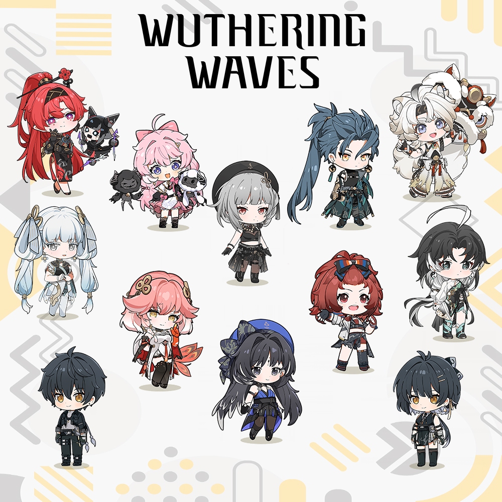 พวงกุญแจ GANTUNGAN Wuthering Waves - พวงกุญแจคลื่นจําลอง / พวงกุญแจเกม Wuthering Waves chibi Jinshi