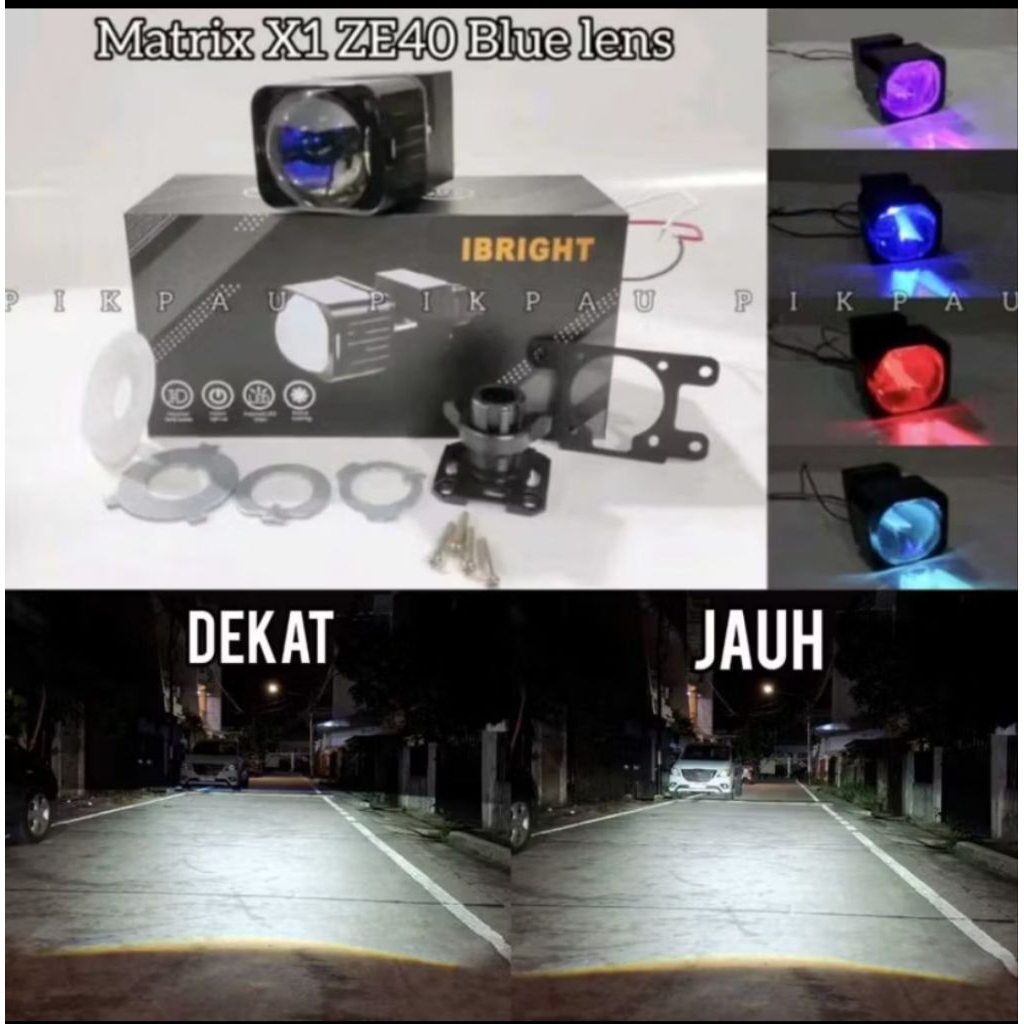 MERAH Bild matrix 1.5 ในไฟหน้ายี่ห้อ ibright ZE40 และ ZE41 อะลูมิเนียมสีน้ําเงินและสีแดงปีศาจ