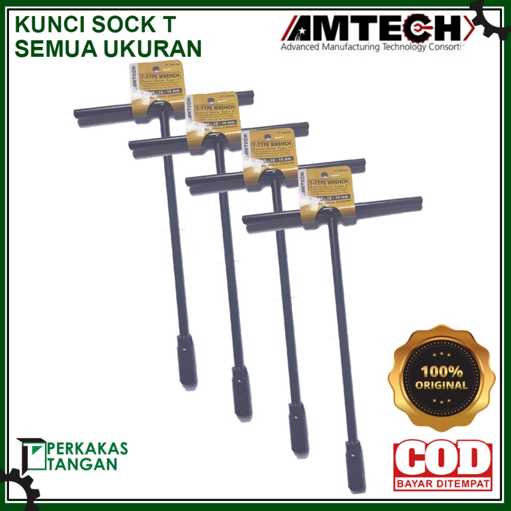 ใหม่ล่าสุด AMTECH T-WRENCH RETAIL ALL SIZES SOCK 8 10 11 12 14 MM ORIGINAL