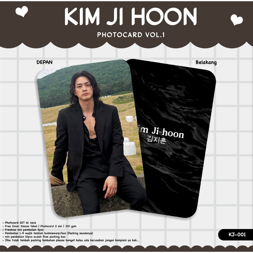 KIM JI HOON KOLESI PHOTOCARD LATEST VOL.1 2 ด้านข้าง GLOSSY ลามิเนตกลับกลับกลับกลับกลับกลับกลับ TICK
