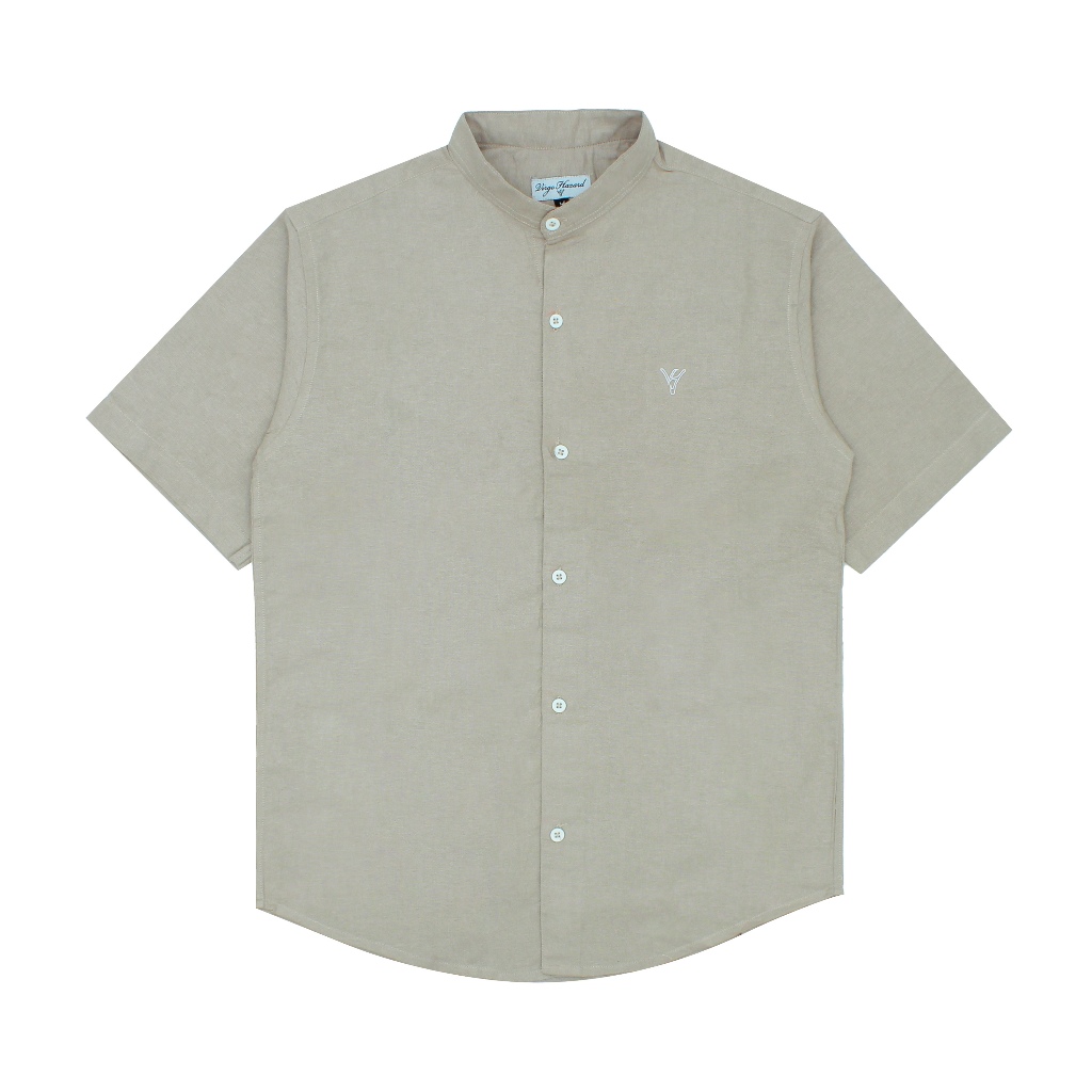 KEMEJA Virgo Hazard เสื้อเชิ้ตแขนสั้น Mocha Linen Koko