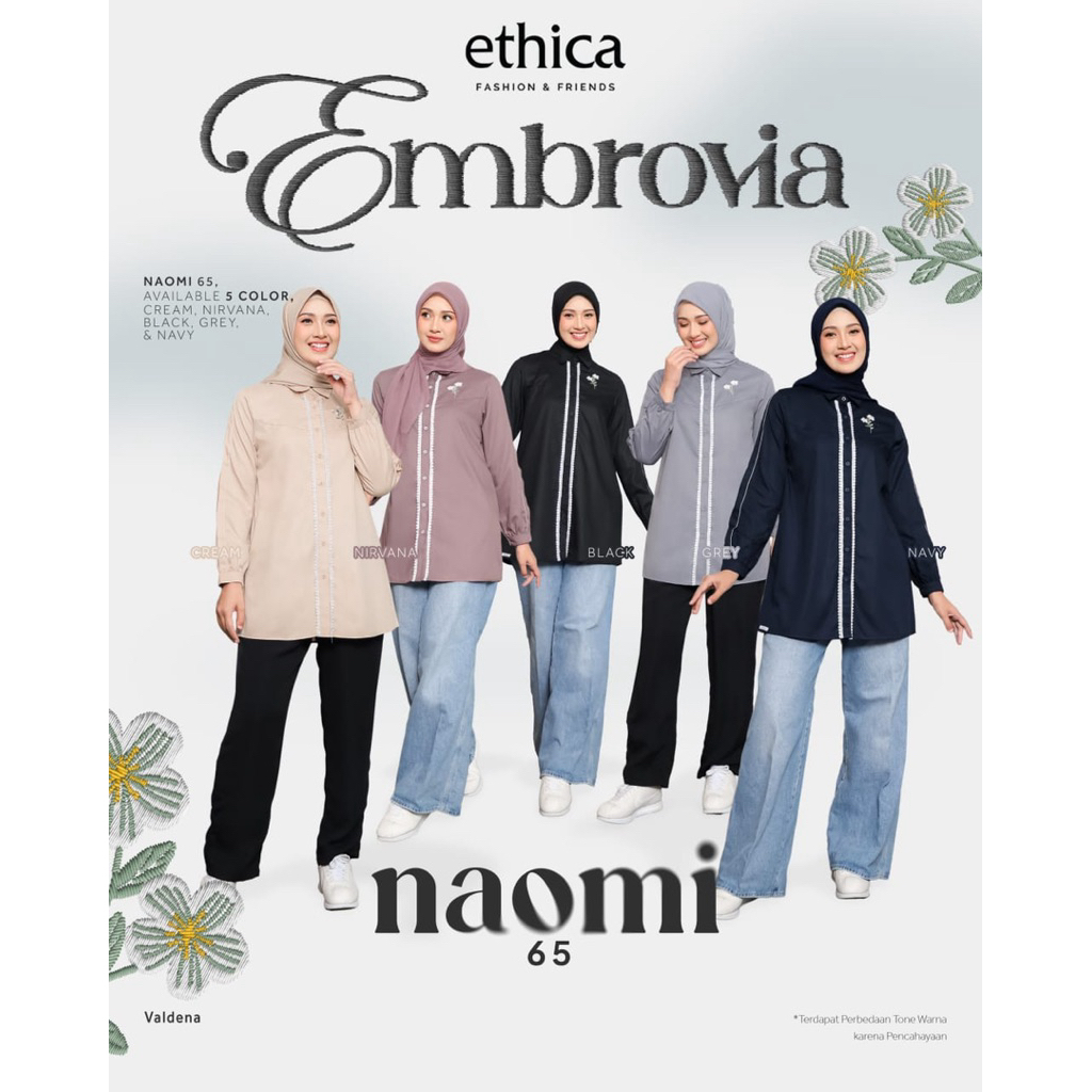 ETHICA NAOMI 65 Blouse Top (ครีม, Nirvana, ดํา, เทา, กรม)