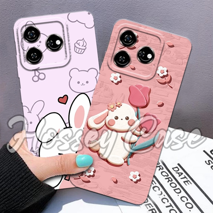 เคสนิ่มสําหรับOppo A3s / Realme C1 / A1k / Realme C2 / a5s / A7 / F9 / A12 / A11K - Cute Bunny Motif