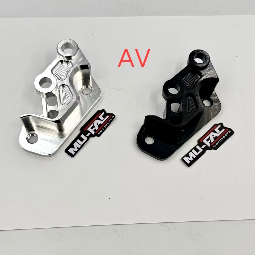 MUFAC AXIAL 4 PISTON 1 PIN Front Caliper Bracket Vixion UK 300MM Anti-Rust Full CNC อลูมิเนียมสีดํา/