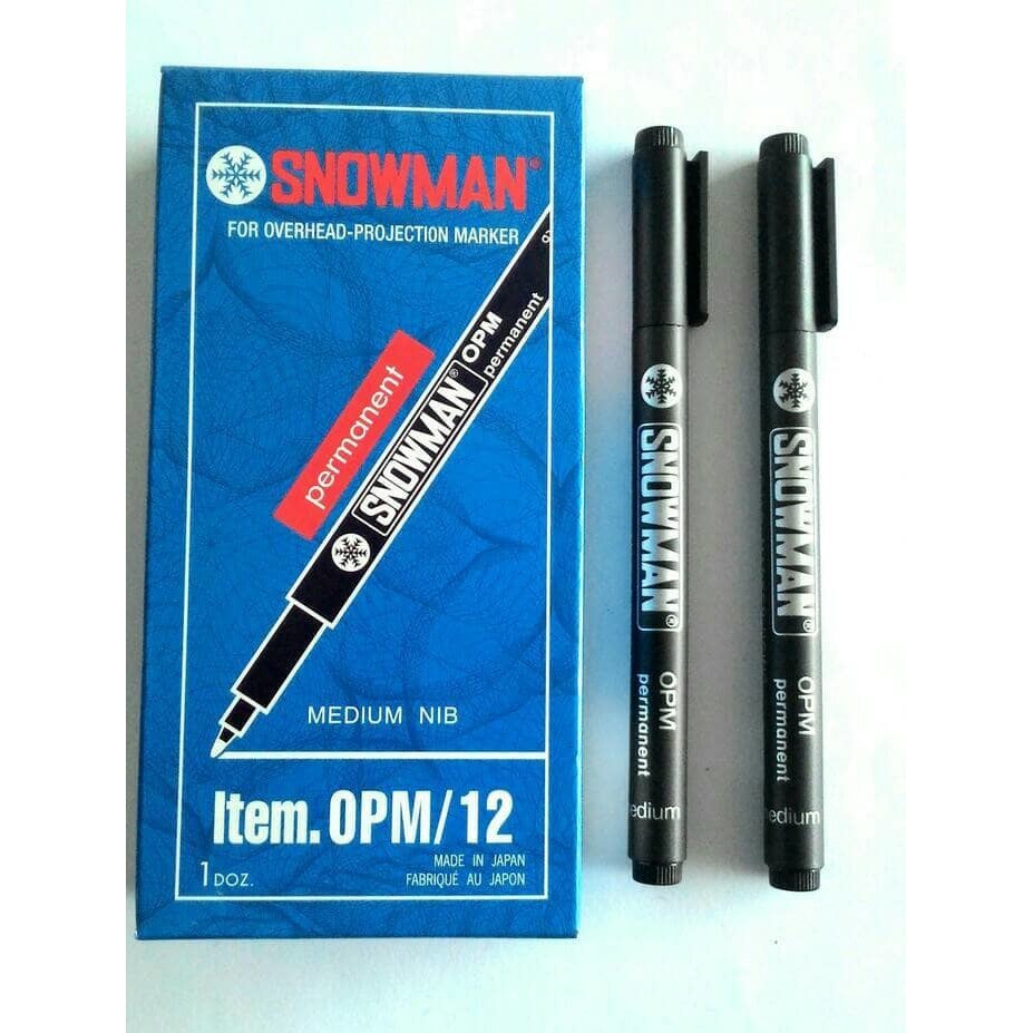 Snowman OPM ปากกามาร์กเกอร์ OHP ถาวร (ขนาดกลาง) / ปากกา Snowman OHP OPM