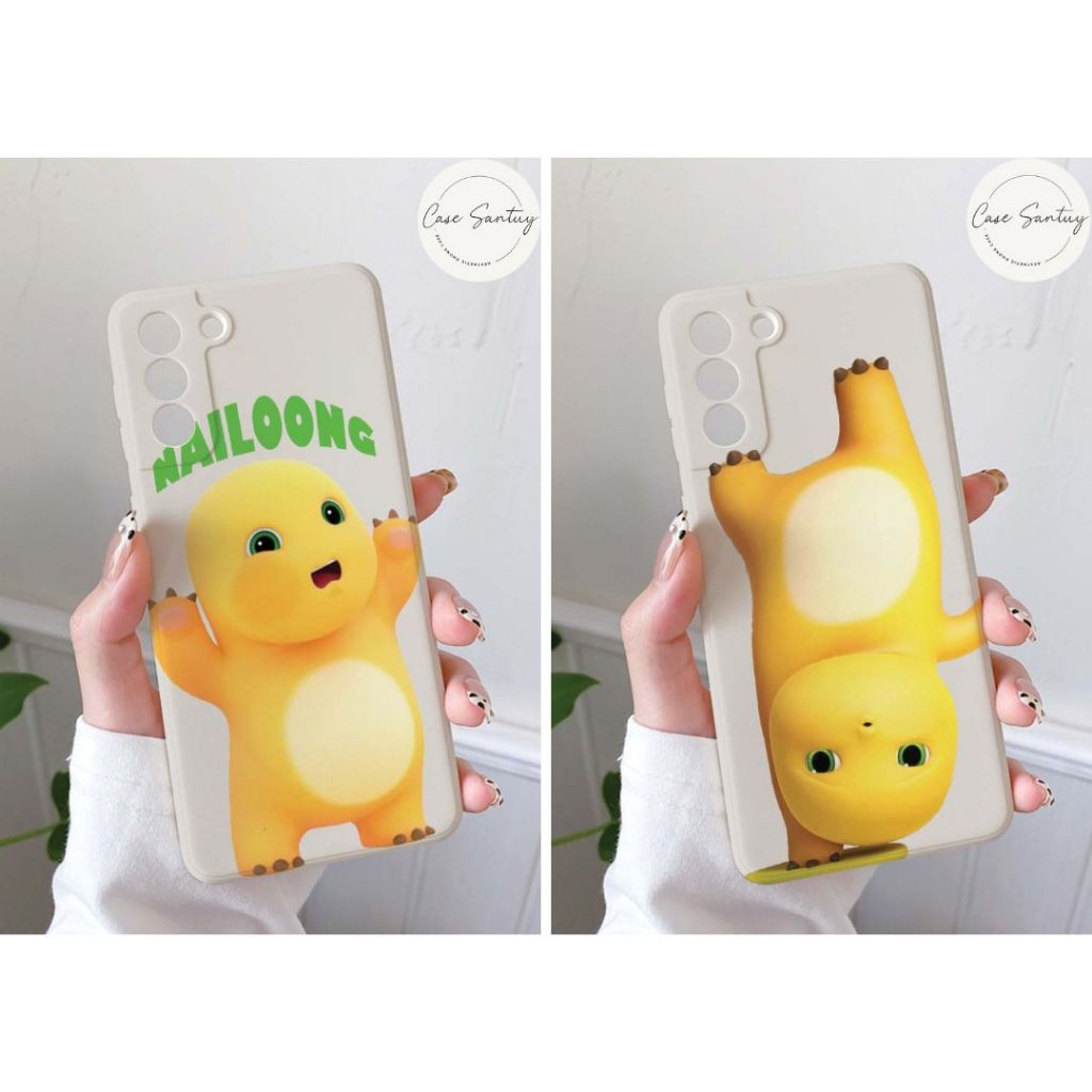 น่ารักอินเทรนด์สีเหลือง Dino Nailoong ความงาม Softcase สําหรับ OPPO F1s F5 F7 F9 F11 RENO 3 4 4F 5 5
