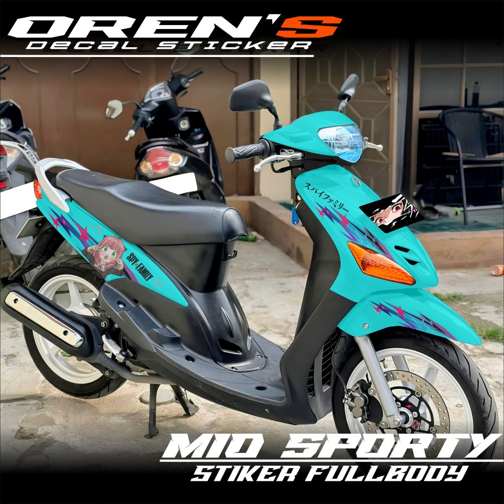 Mio Sporty Fullbody Sticker Anime Motif - Mio Sporty Sticker Decal Anime Design Anya SPY X FAMILY