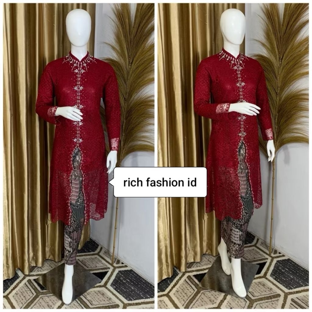 Kabaya rich Fatmawati เสื้อให้นมผ้า / เสื้อคลุม kabaya รับปริญญา / เสื้อคลุม kebaya สําหรับงานแต่งงา