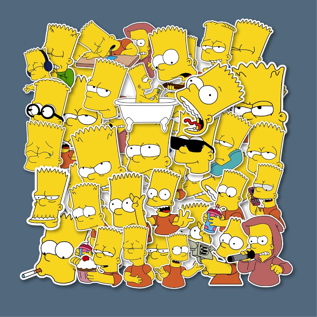 สติ๊กเกอร์แพ็ค BART SIMPSON | กันน้ํากันน้ํา | คัทติ้งคัทติ้ง | หมวกกันน็อคแล็ปท็อปพร้อมกระจก, SUITC