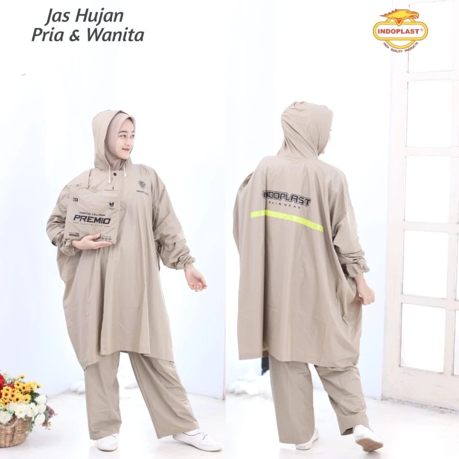 ชุดเสื้อกันฝนพร้อมกางเกง PREMIU Poncho Indoplast สำหรับผู้ใหญ่ thumbnail 3