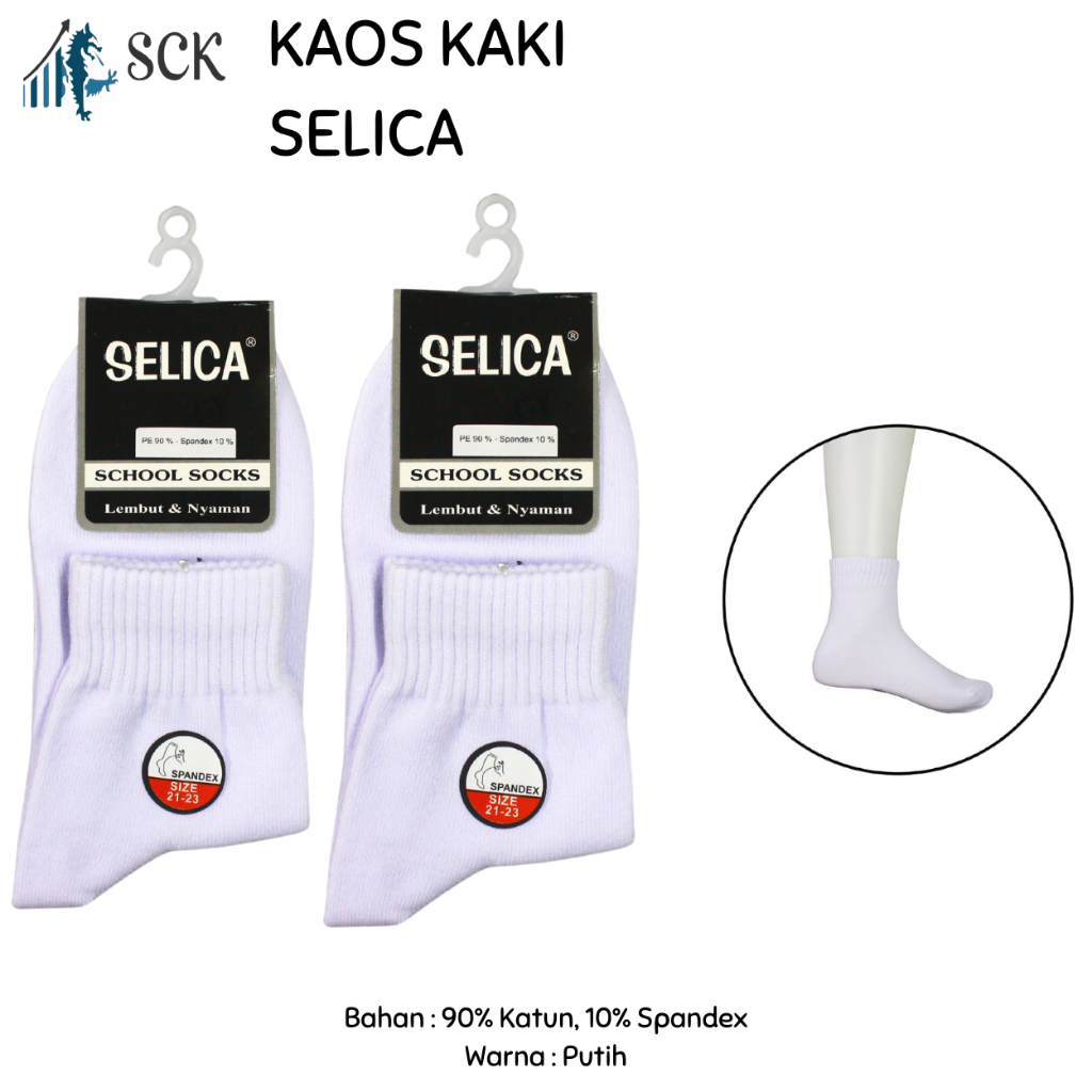 SELICA 5330 WHITE Long School Socks / Elementary and Middle School Socks 5330 PTH