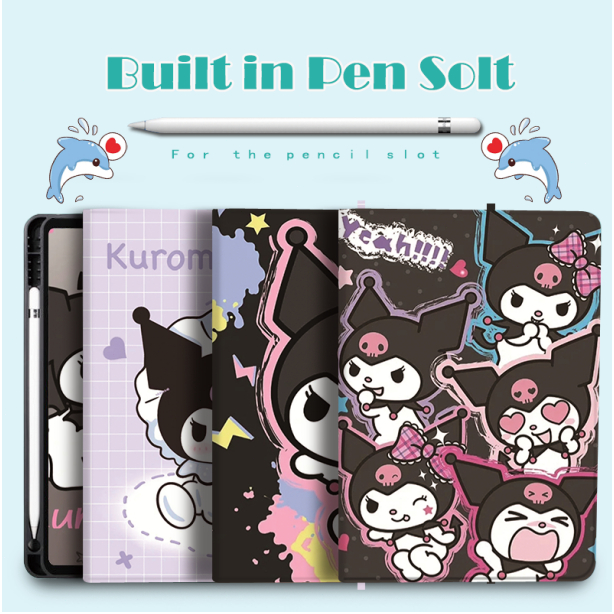 เคส Ipad Kuromi พร้อมปากกาสล็อต iPad Air 5 เคส iPad 10 pro 11 นิ้ว Air 4 3 2 1 gen 9 8 7 Air 11 2024