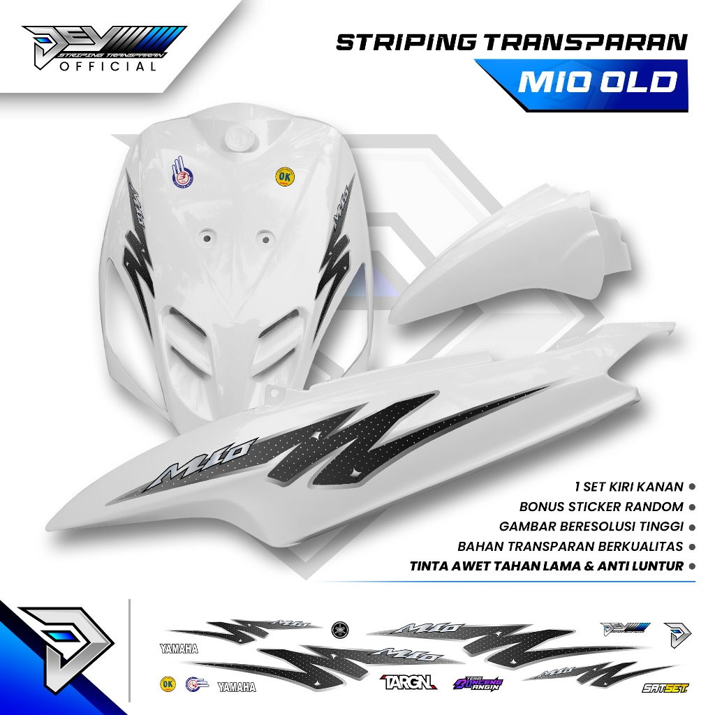 แถบ TRANSPARENT MIO SPORTY | มิโอะ เก่า | ดาวเอ็ม MOTIF | สติ๊กเกอร์ร่างกาย YAMAHA MIO