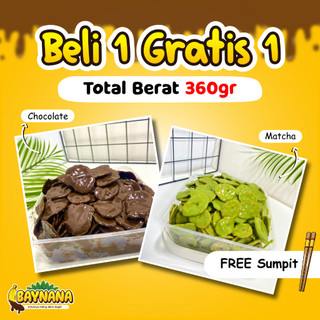 BAYNANA - PAKET HEMAT 2 PACK Keripik Pisang Coklat Lumer Beli 1 Gratis 1 Jajanan Viral Termurah