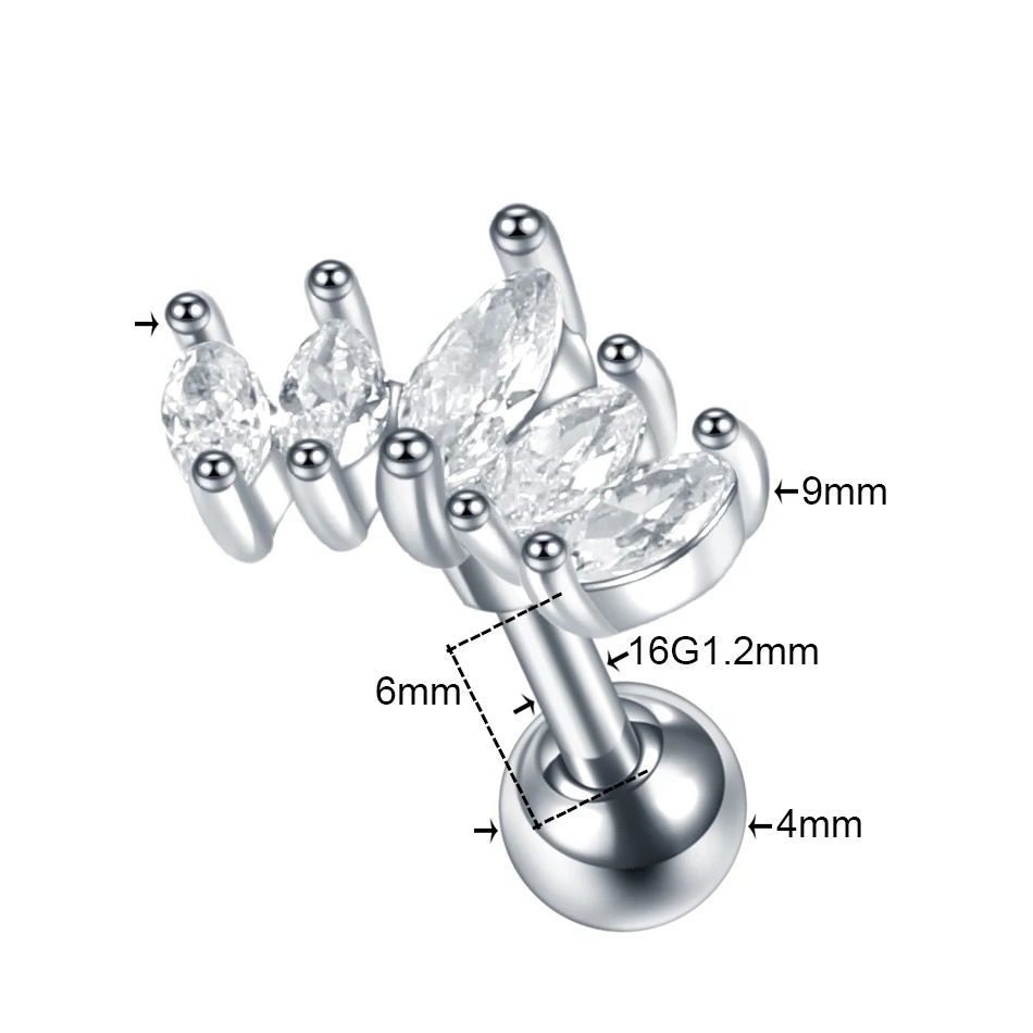 SUPER DEAL 1 ชิ้นมาตรฐาน helix tragus earlobe ต่างหู/ต่างหูหูไทเทเนียม/ต่างหู ICH PIERCING