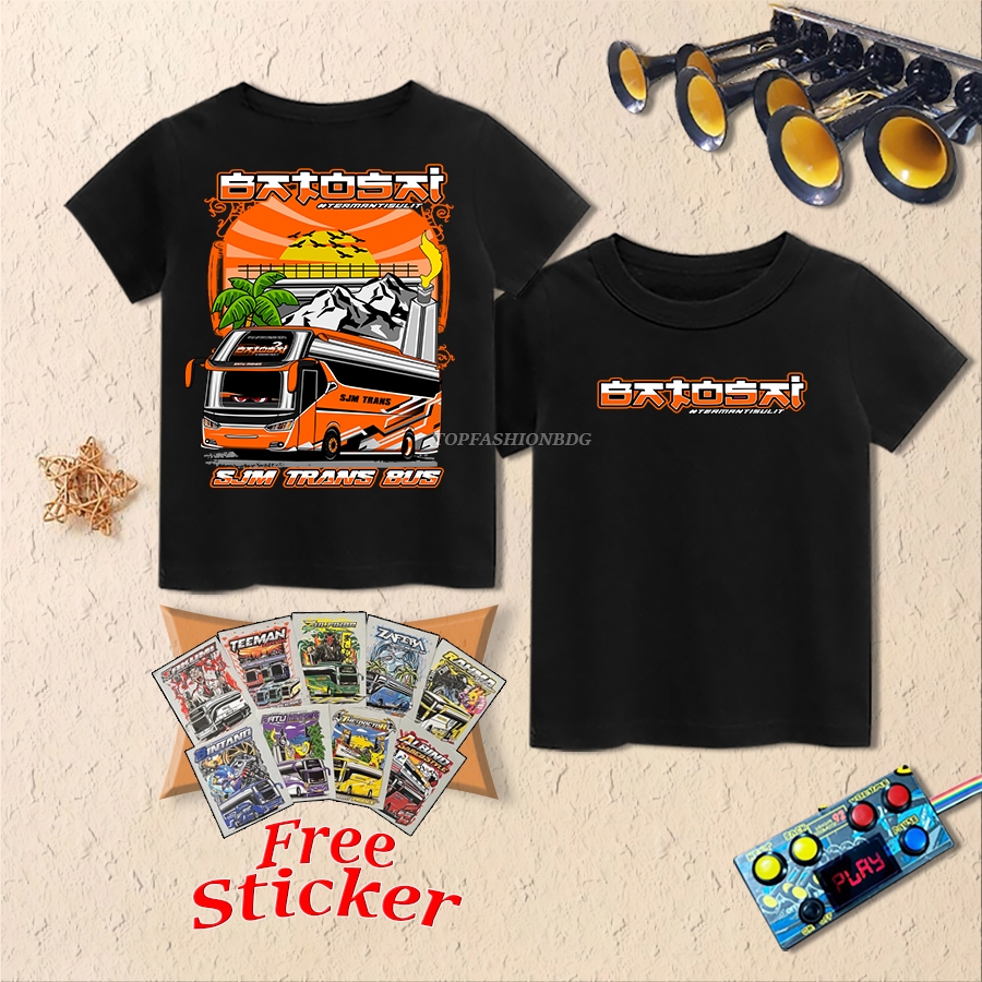 BATOSAI Jetbus 5 Bus เสื้อยืด, Bus Mania Vector เสื้อสําหรับเด็กผู้ชาย, Tellet Bus 1-17 ปี