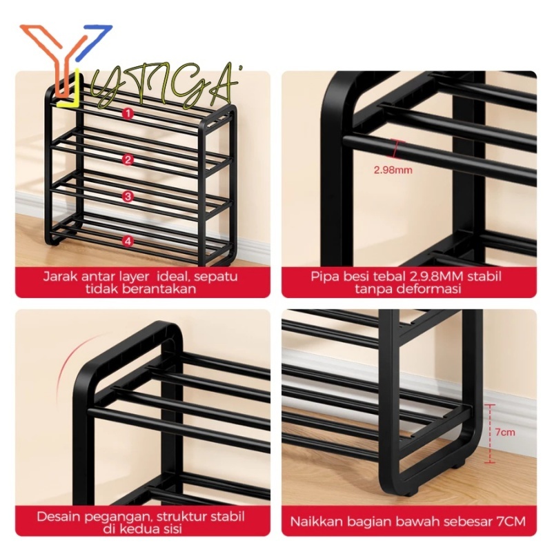 ข้อเสนอร้อนรองเท้ากลางแจ้งแบบพกพา RACK/MINIMALIST 4-TIER SHOE RACK/SHOE PLACE SANDALS RACK/RCK