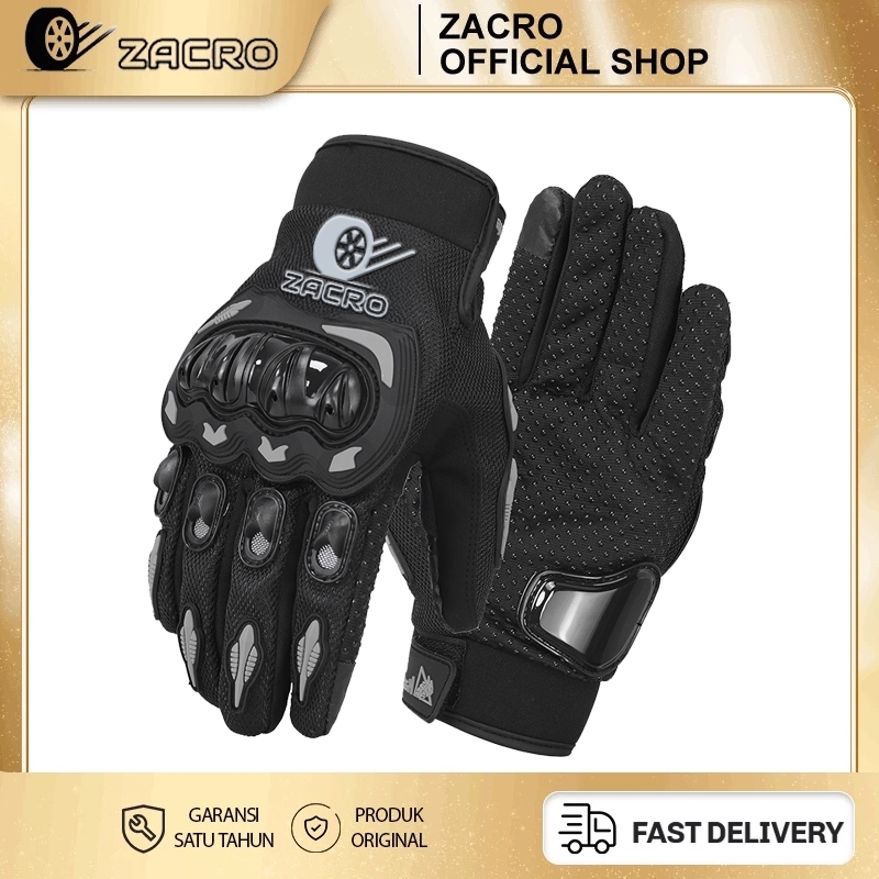 ZACRO Mens Touch Motorcycle Gloves Screen Biker Gloves ถุงมือเต็มนิ้วสําหรับผู้ใหญ่